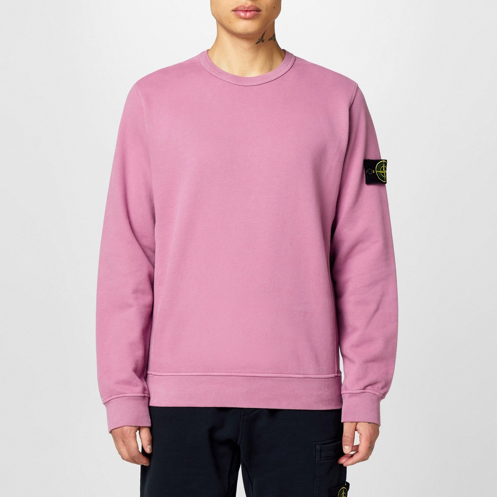 Stone Island Crew Neck Sweatshirt - Rosa Quar V0086
